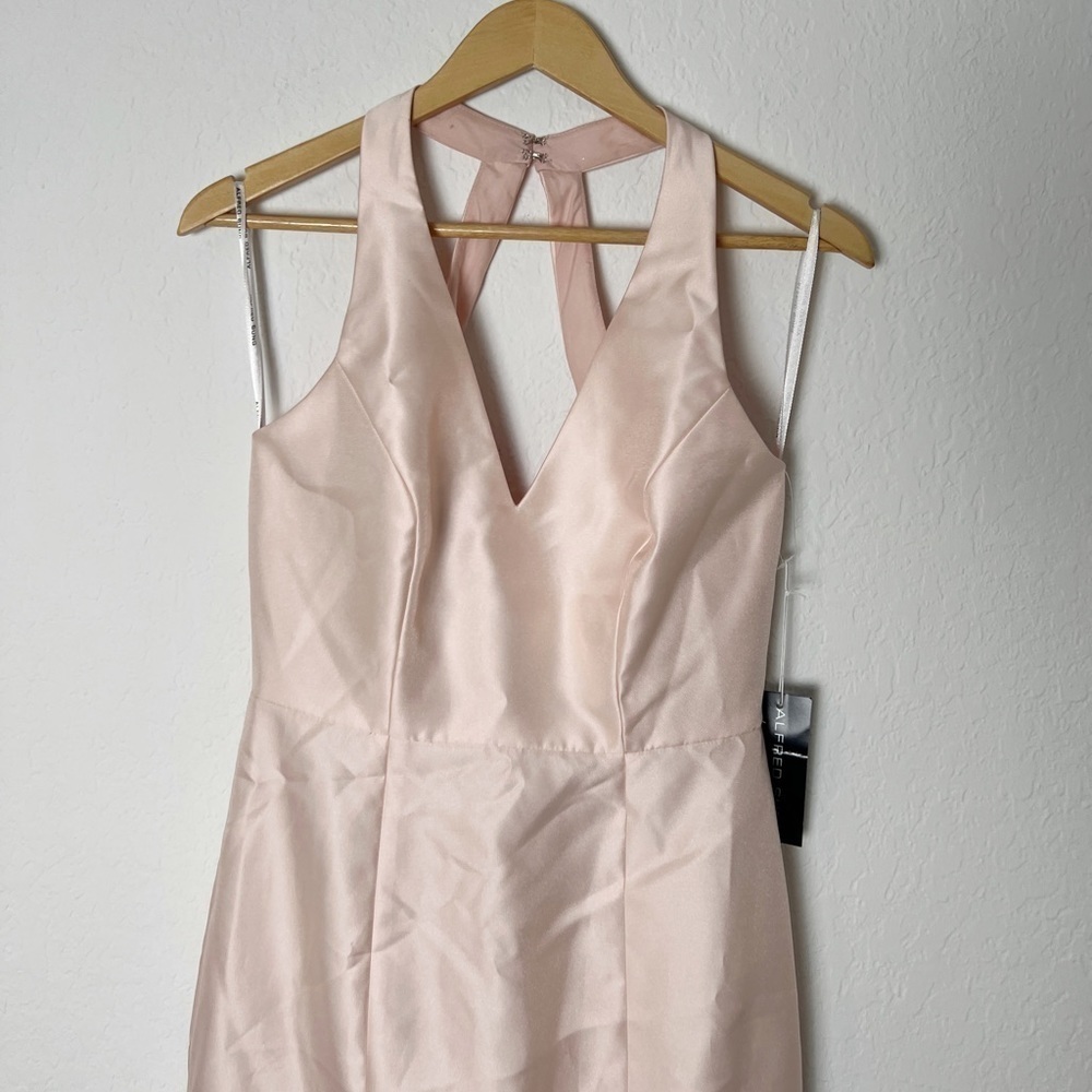 Alfred Sung Satin twill halter neck gown - Picture 3 of 9